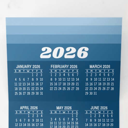 Kalender - Logo - Navy Retro Stripes Zakelijk Drieluik Wenskaart (Binnenzijde eerst)