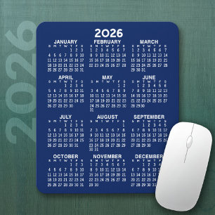 Kalender - marine blauwe achtergrond - Verticaal Muismat