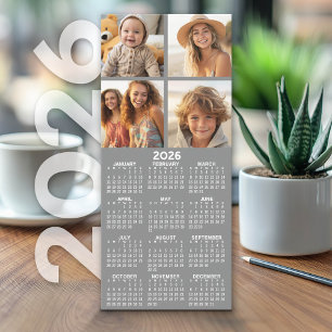 Kalender met 4 Fotocollage - Grijs - Kaart