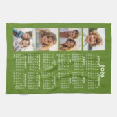 Kalender met 4 Fotocollage - Groen Theedoek (Horizontaal)