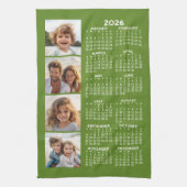 Kalender met 4 Fotocollage - Groen Theedoek (Verticaal)
