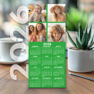 Kalender met 4 Fotocollage - Groene Kaart