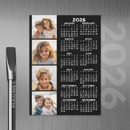 Kalender met 4 Fotocollage Magnetische Kaart
