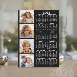 Kalender met 4 fotocollage op de Kaart
