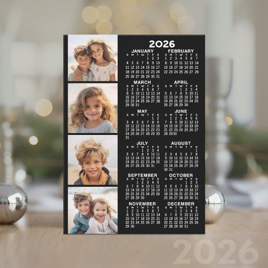 Kalender met 4 fotocollage op de Kaart