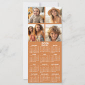 Kalender met 4 Fotocollage - Warm Caramel Kaart (Voorkant)