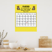 Kalender met berenposter om de uitgerekende datum  poster (Keuken)