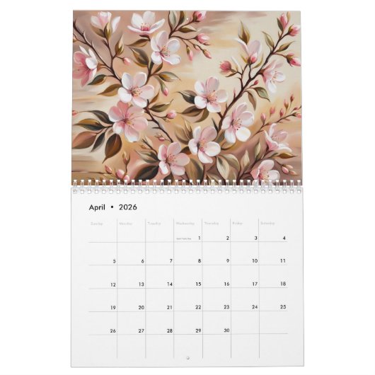 kalender met bloeiende takken (Apr 2026)