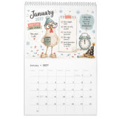 Kalender met grappige kip (Jan 2027)