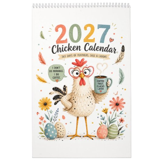 Kalender met grappige kip (Hoes)