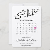 Kalender met Hart Elegante Foto Moderne bruiloft Save The Date (Voorkant)