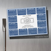 Kalender met logo Contactgegevens Blue Magnet