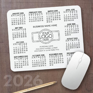 Kalender met logo Contactinformatie Magneet Muismat