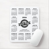 Kalender met logo, Contactinformatie Wit Muismat (Met muis)