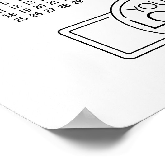 Kalender met Logo en QR-code - Zwart Wit Poster (Hoek)