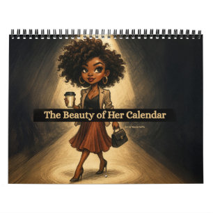 Kalender met Midden Afrikaans-Amerikaanse Vrouw