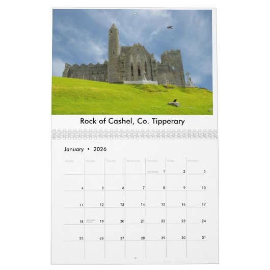 kalender met twee pagina's wit (Jan 2026)