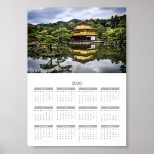 Kalender Modern Volledig Jaar 2020 Reis en Stad Poster
