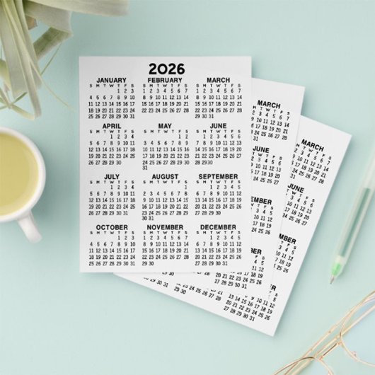 Kalender overzicht heel jaar - Basis Minimaal Flyer
