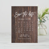 Kalender Save the Date met foto Kaart (Staand voorkant)
