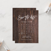 Kalender Save the Date met foto Kaart (Voorkant / Achterkant in situ)