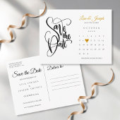 Kalender Scriptie Gouden Hart Bewaar de Datum Post Briefkaart
