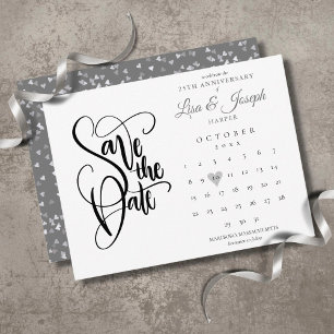 Kalender Sla de datum op Hart 25ste verjaardag Briefkaart