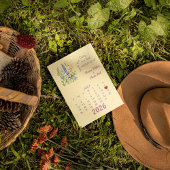 Kalender Stijl Trouwen Sla de Datum Juli Aankondigingskaart