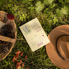 Kalender Stijl Trouwen Sla de Datum Juli Aankondigingskaart