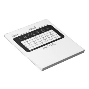 Kalender van de Zwart-witte Blocnote van de Maand