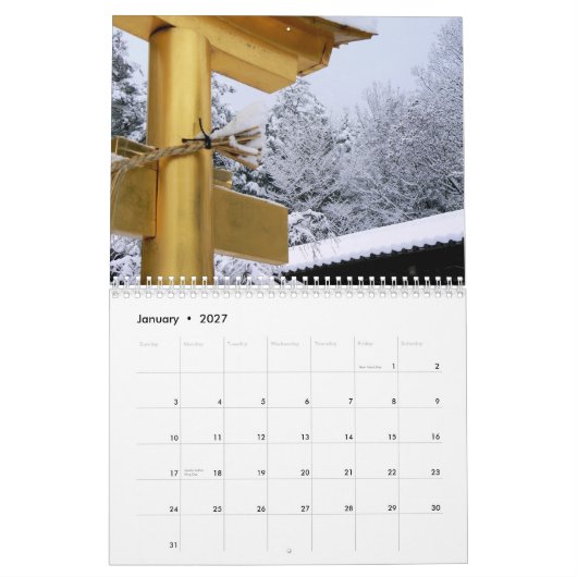 Kalender van Japanse Torii (Jan 2027)