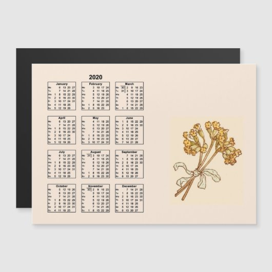  Kalender Voljaar 2020 Natuur Bloemen #10 (Voorkant / Achterkant)