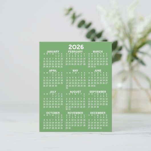 Kalender - Volledig jaar Basic - Flat Sheet Paper (Staand voorkant)