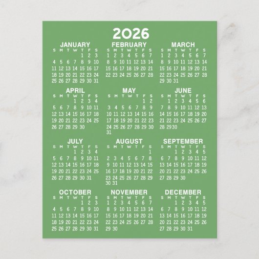 Kalender - Volledig jaar Basic - Flat Sheet Paper (Voorkant)