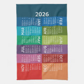 Kalender - Volledig jaar met funky kleurrijke maan Theedoek (Verticaal)