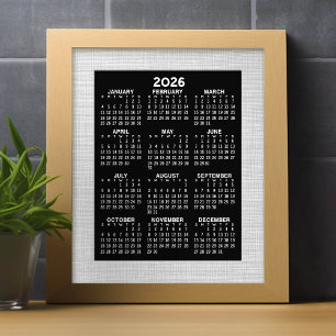 Kalender - volledig jaar uitzicht verticaal - Zwar Foto Afdruk