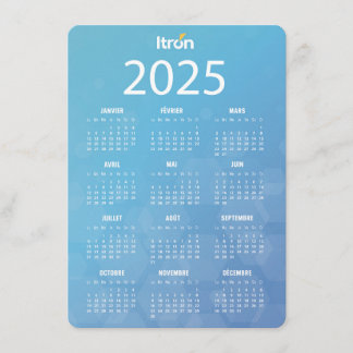 Kalender voor 2025 blauw informatiekaartje