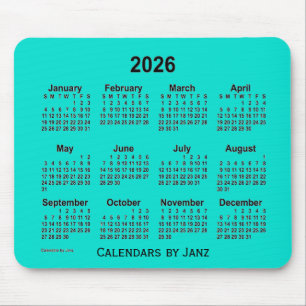 Kalender voor 2026 Turquoise door Janz-Muismat Muismat