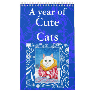 kalender voor Cute Cat art-illustraties