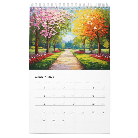 Kalender voor landschapsschilderijen (Mar 2026)