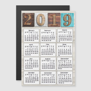 Kalender voor verst hout 2019 magnetische uitnodiging