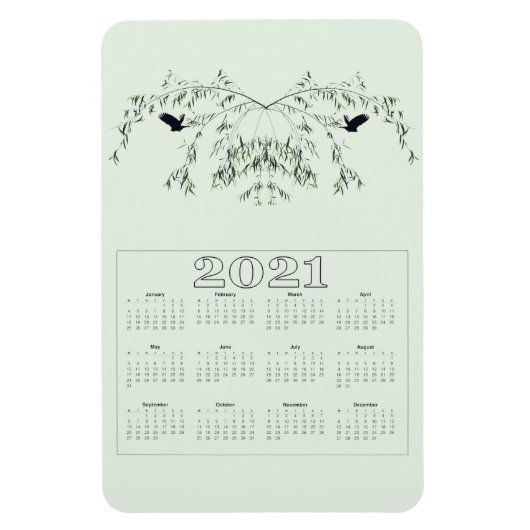 Kalender voor vogels wegvliegen magneet (Verticaal)