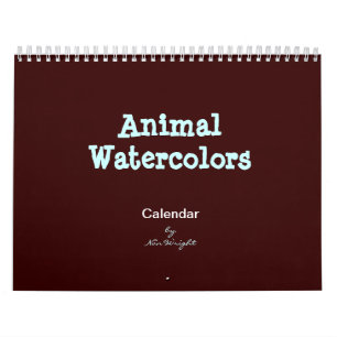 Kalender voor Waterverf van dieren