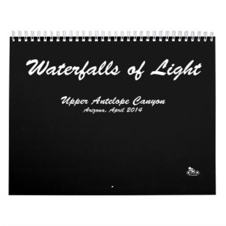 Kalender, watervallen van lichte, landschapsfoto's kalender