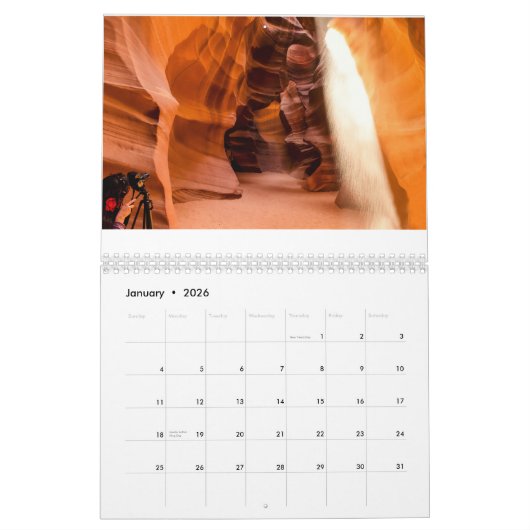 Kalender, watervallen van lichte, landschapsfoto's kalender (Jan 2026)