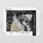 Kalenderfoto bruiloft Sla de datum op Briefkaart (Voorkant / Achterkant)
