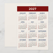 Kalenderkaart 2027 volledige jaarkijk aangepaste k programma (Voorkant / Achterkant)
