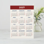 Kalenderkaart 2027 volledige jaarkijk aangepaste k programma (Staand voorkant)