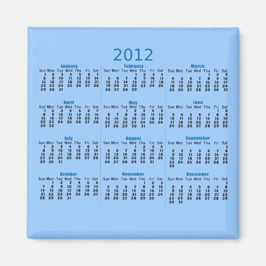 Kalendermagneet 2012 magneet (Voorkant)