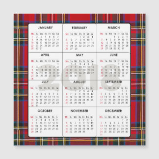 Kalenderplein 2018 Magnetisch Tartan
